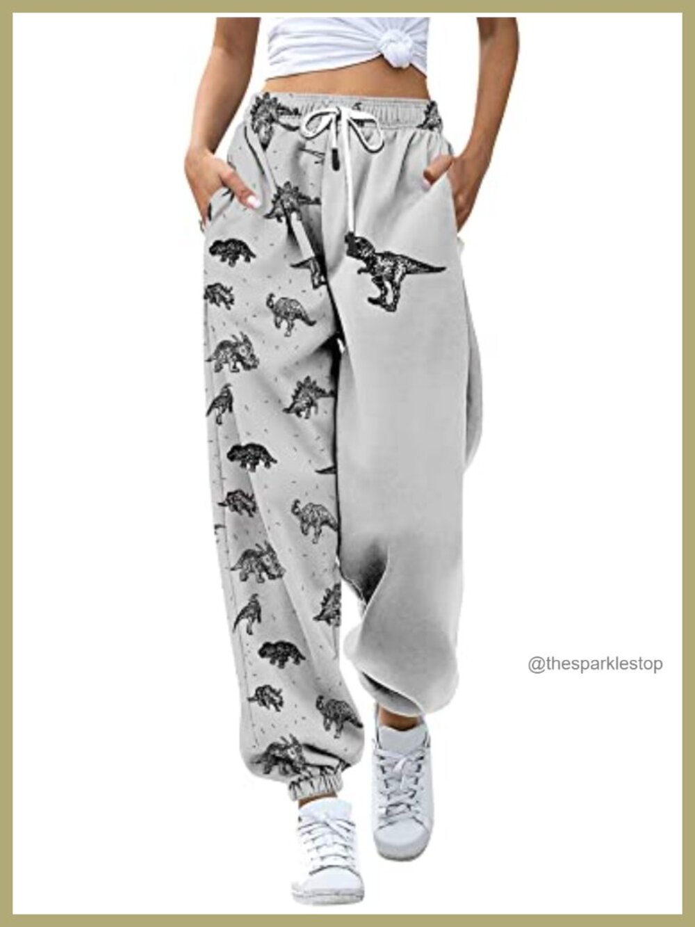 Cute Dinosaur Graphic Lounge Sweatpants Joggers with Pockets